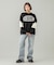 BICOLOR OVAL LOGO JACQUARD KNIT TOP