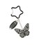 BUTTERFLY AND OVAL LOGO KEY CHARM