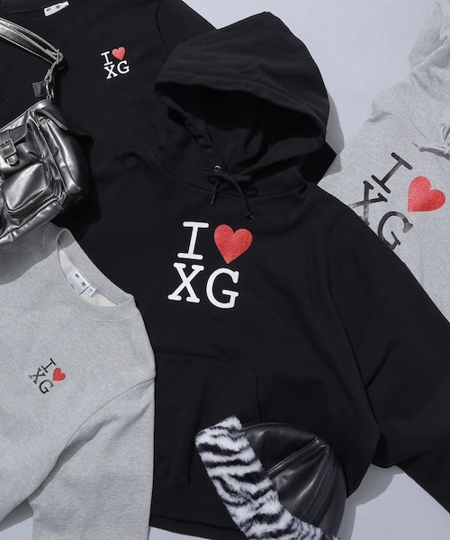 XG スウェット I LOVE XG LOGO SWEAT HOODIE｜エックスガールの通販｜&mall