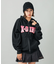 FAUX FUR LOGO ZIP UP SWEAT HOODIE