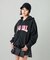 FAUX FUR LOGO ZIP UP SWEAT HOODIE