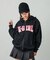 FAUX FUR LOGO ZIP UP SWEAT HOODIE