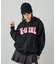 FAUX FUR LOGO ZIP UP SWEAT HOODIE