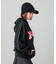 FAUX FUR LOGO ZIP UP SWEAT HOODIE