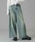 LOW RISE OVERDYED DENIM PANTS