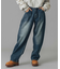 LOGO PATCH WIDE TAPERED DENIM PANTS