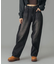 LOGO PATCH WIDE TAPERED DENIM PANTS