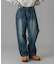LOGO PATCH WIDE TAPERED DENIM PANTS