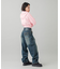 LOGO PATCH WIDE TAPERED DENIM PANTS