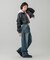LOGO PATCH WIDE TAPERED DENIM PANTS