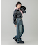 LOGO PATCH WIDE TAPERED DENIM PANTS