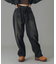 LOGO PATCH WIDE TAPERED DENIM PANTS