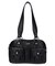 DOUBLE POCKET FAUX LEATHER HAND BAG