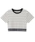 LOGO AND STRIPE CROPPED S/S TOP