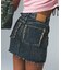 DISTRESSED DENIM MINI SKIRT