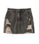 DISTRESSED DENIM MINI SKIRT