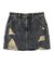 DISTRESSED DENIM MINI SKIRT
