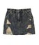 DISTRESSED DENIM MINI SKIRT