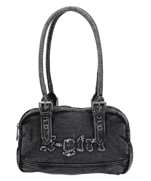 早い者勝ち X-girl FRAY PATCH LOGO DENIM HANDBAG ディテール◎ 早い者勝ち X-girl FRAY PATCH LOGO DENIM HANDBAG ディテール◎