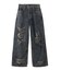 DISTRESSED LOOSE STRAIGHT DENIM PANTS