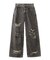 DISTRESSED LOOSE STRAIGHT DENIM PANTS