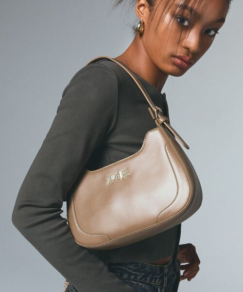 RHINESTONE LABEL HANDBAG｜エックスガールの通販｜&mall