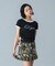 WAIST RIB PLEATED MINI SKIRT