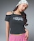 FLYING STARS LOGO OFF THE SHOULDER BABY TEE