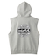 DISTRESSED CIRCLE LOGO ZIP UP SWEAT VEST