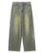 RHINESTONE LOGO LOOSE DENIM PANTS