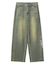 RHINESTONE LOGO LOOSE DENIM PANTS