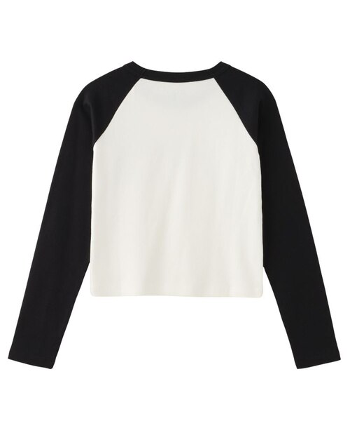 BI COLOR RHINESTONE LOGO RAGLAN L/S BABY TEE｜エックスガール