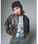 DISTRESSED FAUX LEATHER COMPACT BLOUSON