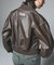 DISTRESSED FAUX LEATHER COMPACT BLOUSON