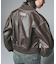 DISTRESSED FAUX LEATHER COMPACT BLOUSON