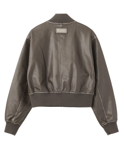 ジャケット・アウター X-girl DISTRESSED FAUX LEATHER COMPACT DISTRESSED FAUX LEATHER COMPACT BLOUSON｜エックスガールの