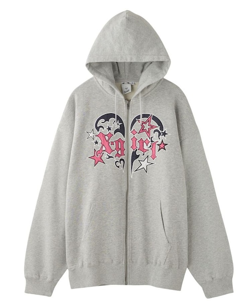 TRIBAL HEART ZIP UP SWEAT HOODIE｜エックスガールの通販