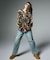 JACQUARD KNIT ZIP UP HOODIE