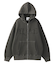 LOGO PATCH PIGMENT DYED ZIP UP SWEAT HOODIE