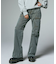 FADED MULTI POCKET FLARE PANTS
