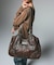 METAL LABEL FAUX LEATHER BAG