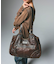 METAL LABEL FAUX LEATHER BAG