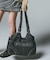 METAL LABEL FAUX LEATHER BAG