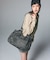 METAL LABEL FAUX LEATHER BAG