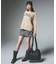 METAL LABEL FAUX LEATHER BAG