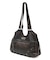 METAL LABEL FAUX LEATHER BAG
