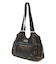 METAL LABEL FAUX LEATHER BAG