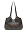 METAL LABEL FAUX LEATHER BAG