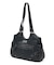 METAL LABEL FAUX LEATHER BAG