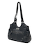 METAL LABEL FAUX LEATHER BAG